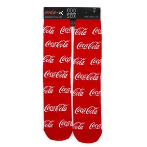 Odd Sox Coca-Cola Logo Crew Socks Mens Womens Coca Cola Coke Red Fun Gift